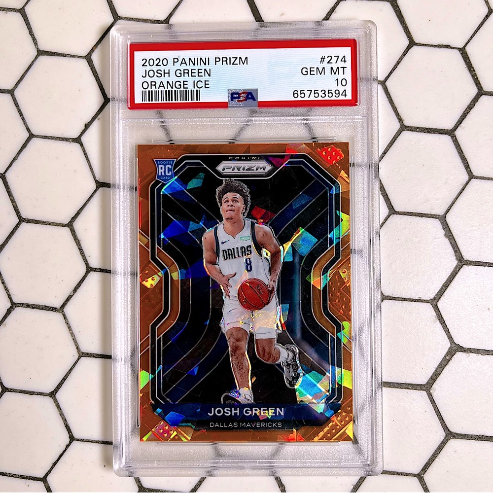 JOSH GREEN 2020-21 PANINI PRIZM ORANGE ICE PRIZMS ROOKIE RC SP #274 PSA 10 Gem